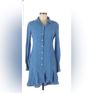 Blue asymmetric shirtdress